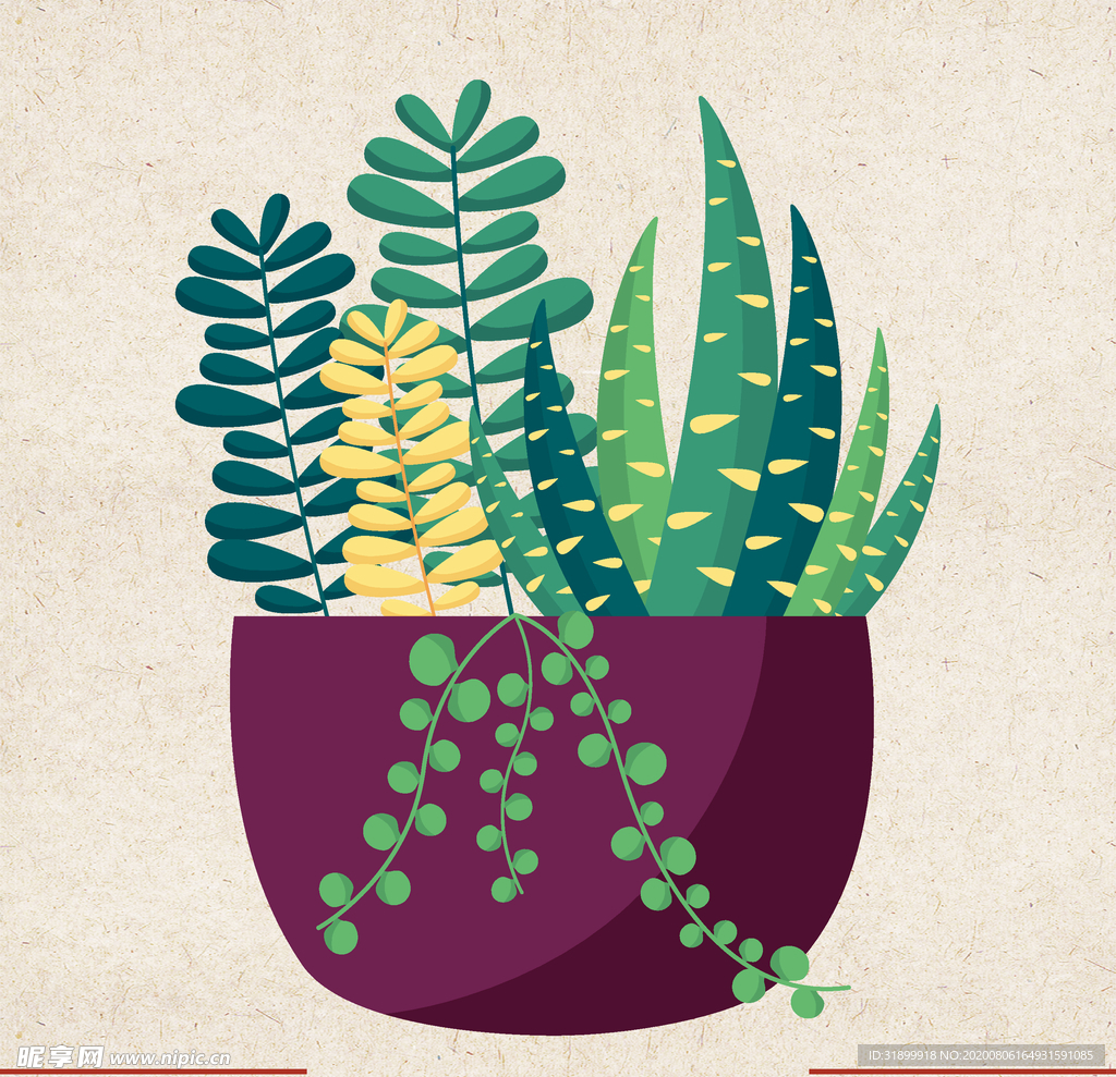 矢量动物 矢量植物 插画 手绘