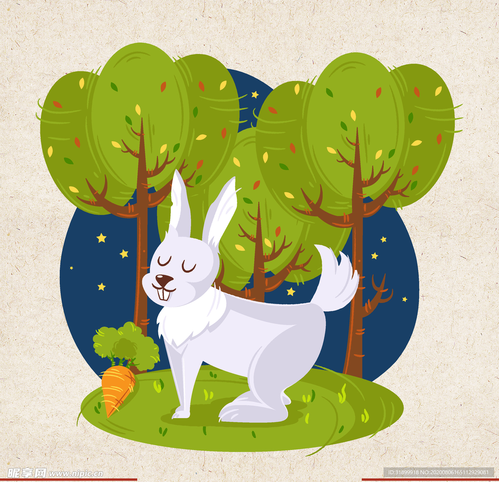 矢量动物 矢量植物 插画 手绘