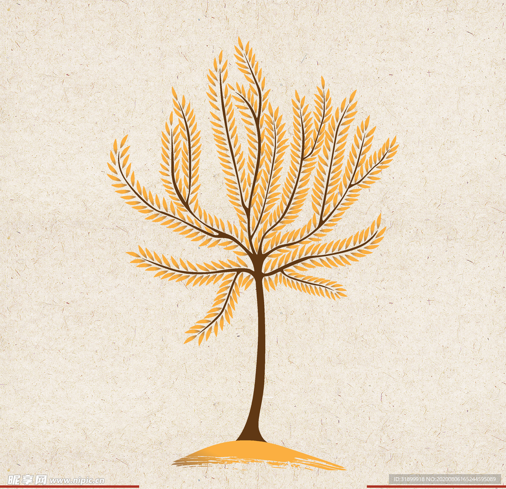 矢量动物 矢量植物 插画 手绘