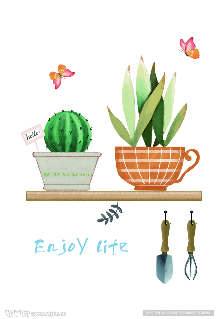 插画卡通墙贴墙画壁画背景素材