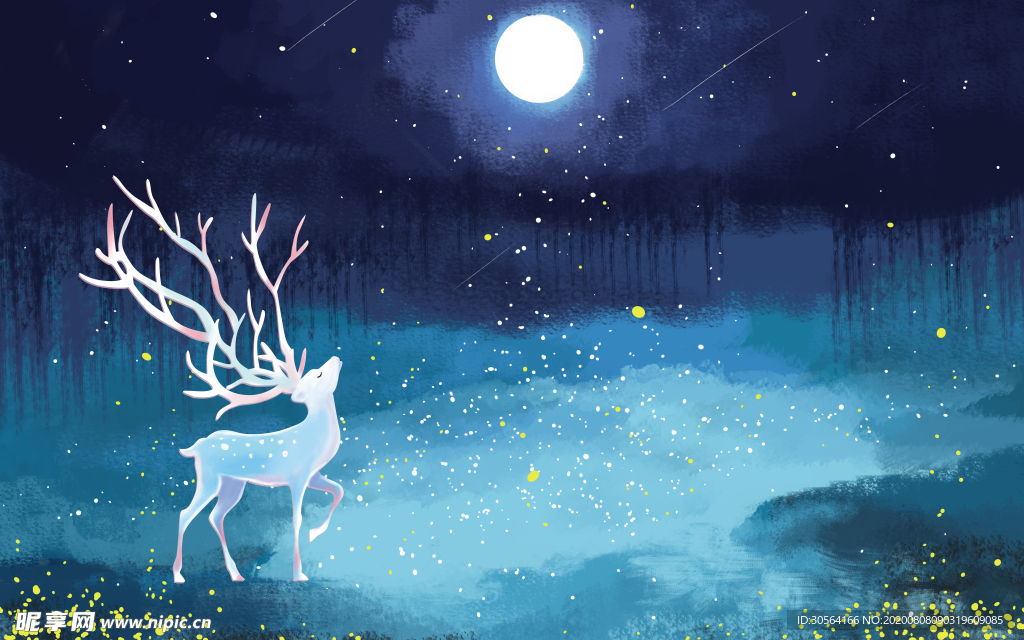 插画卡通墙贴墙画壁画背景素材