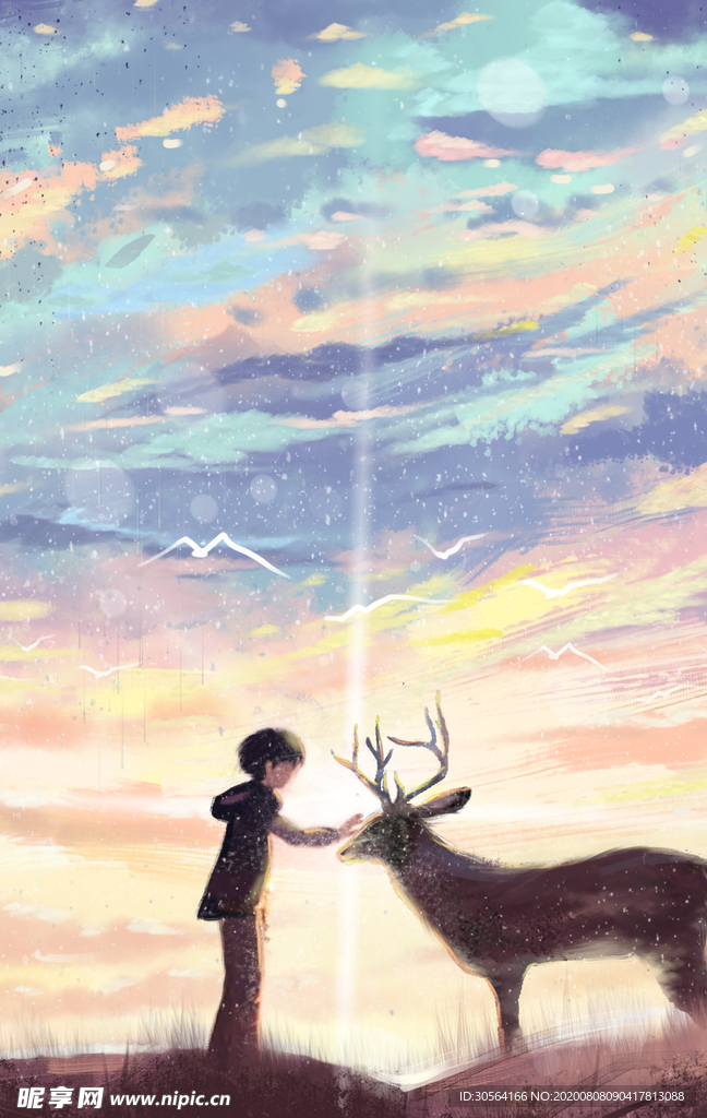 插画卡通墙贴墙画壁画背景素材