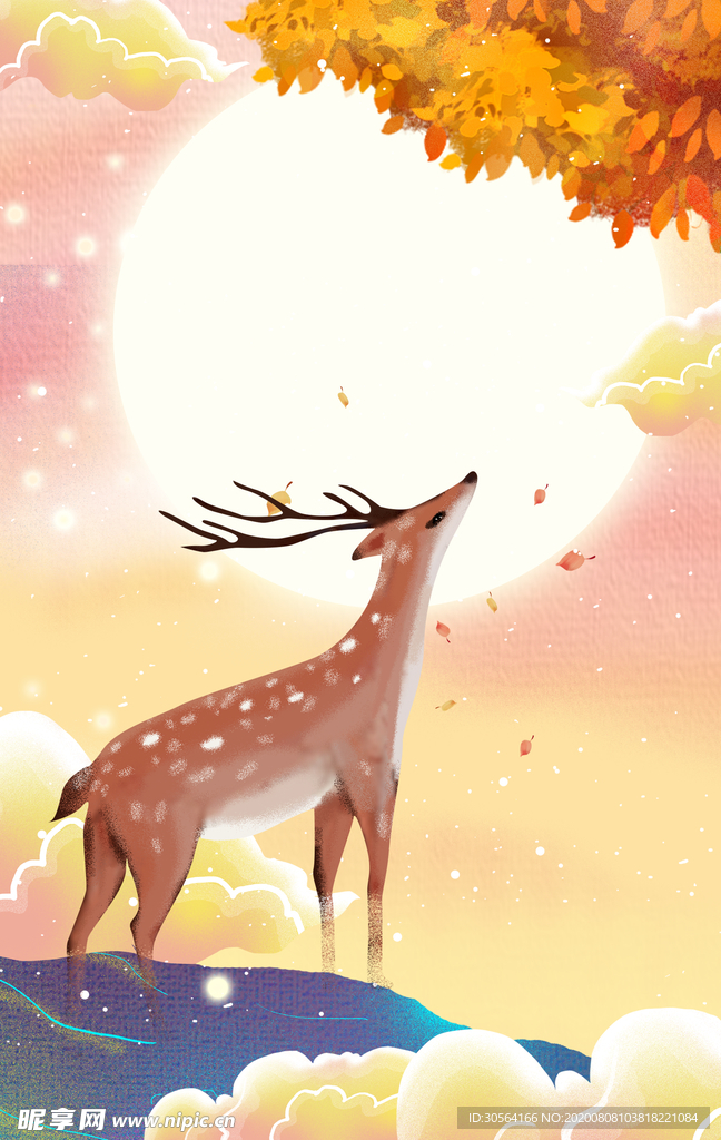 卡通插画墙贴墙画壁画背景素材