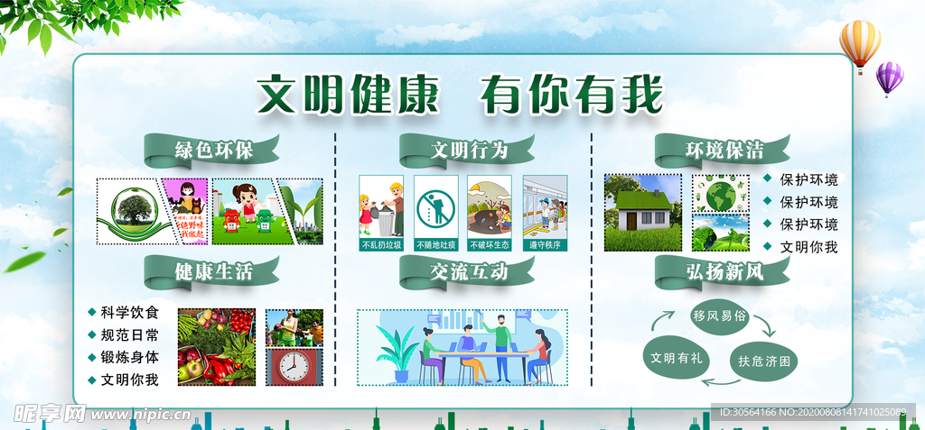 文明城市建设社会公益宣传展板