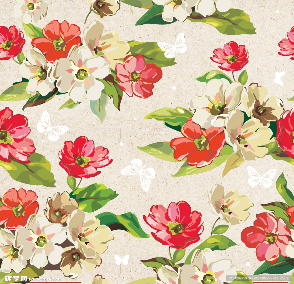 矢量动物 矢量植物 插画 手绘