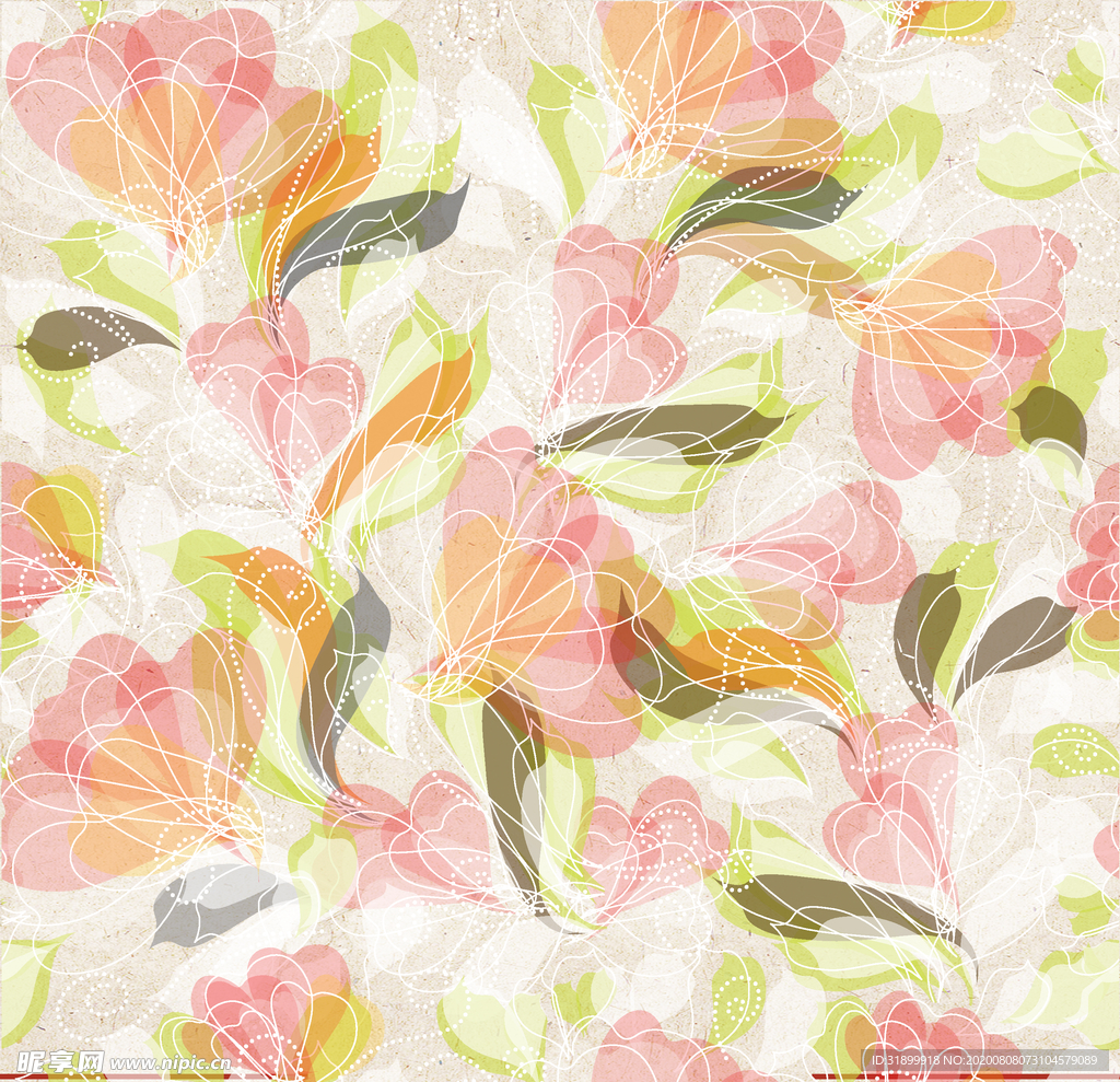 矢量动物 矢量植物 插画 手绘