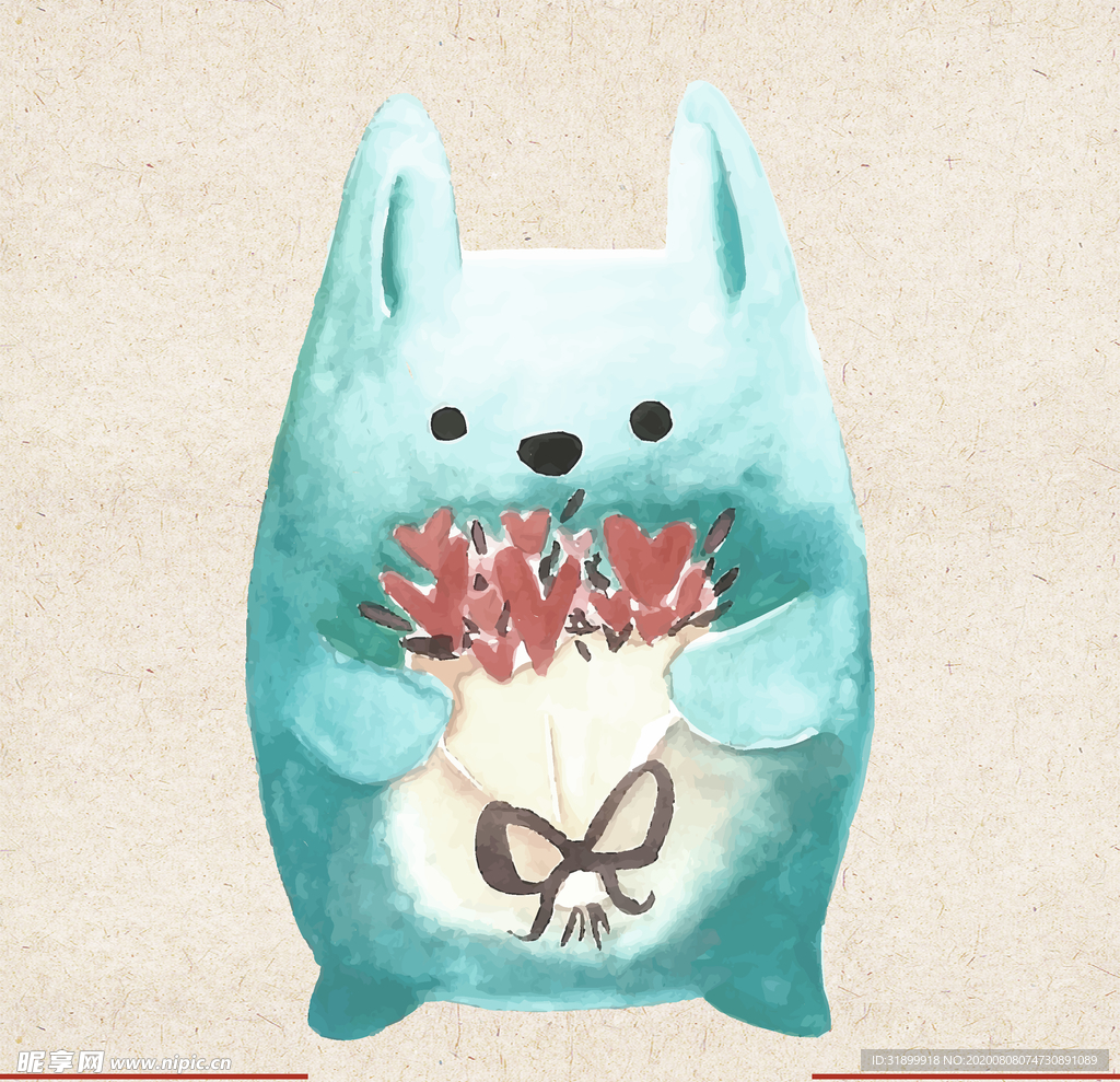 矢量动物 矢量植物 插画 手绘