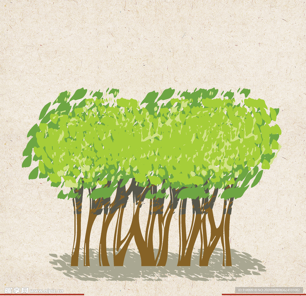 矢量动物 矢量植物 插画 手绘