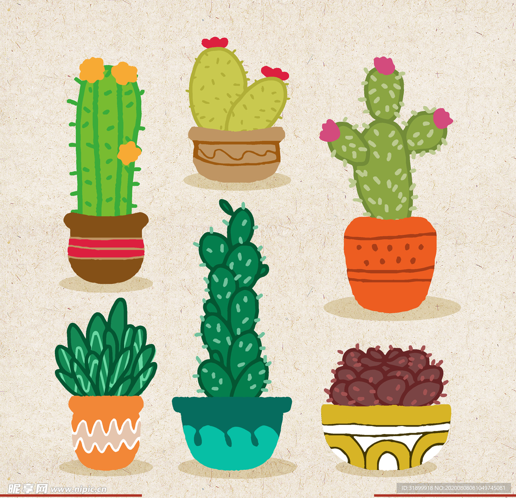 矢量动物 矢量植物 插画 手绘