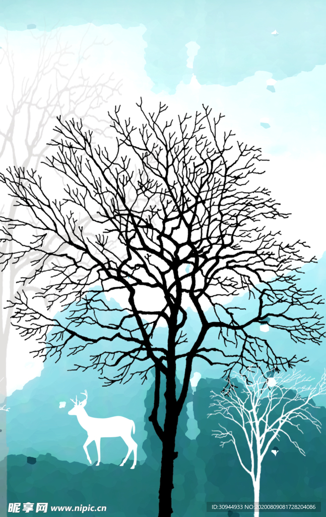 森林麋鹿 装饰画