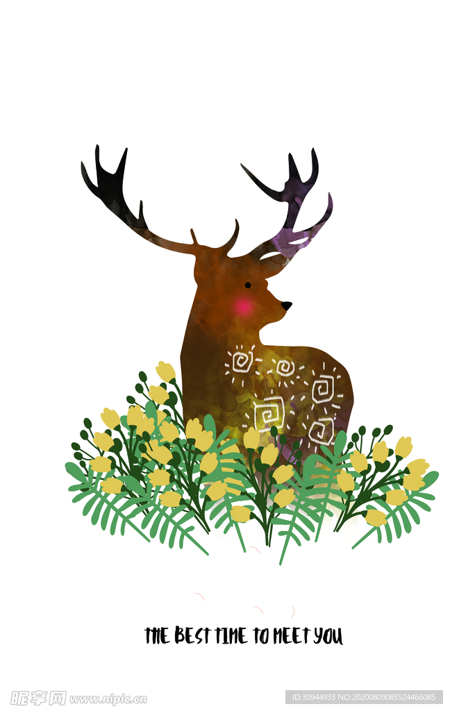 麋鹿现代装饰画