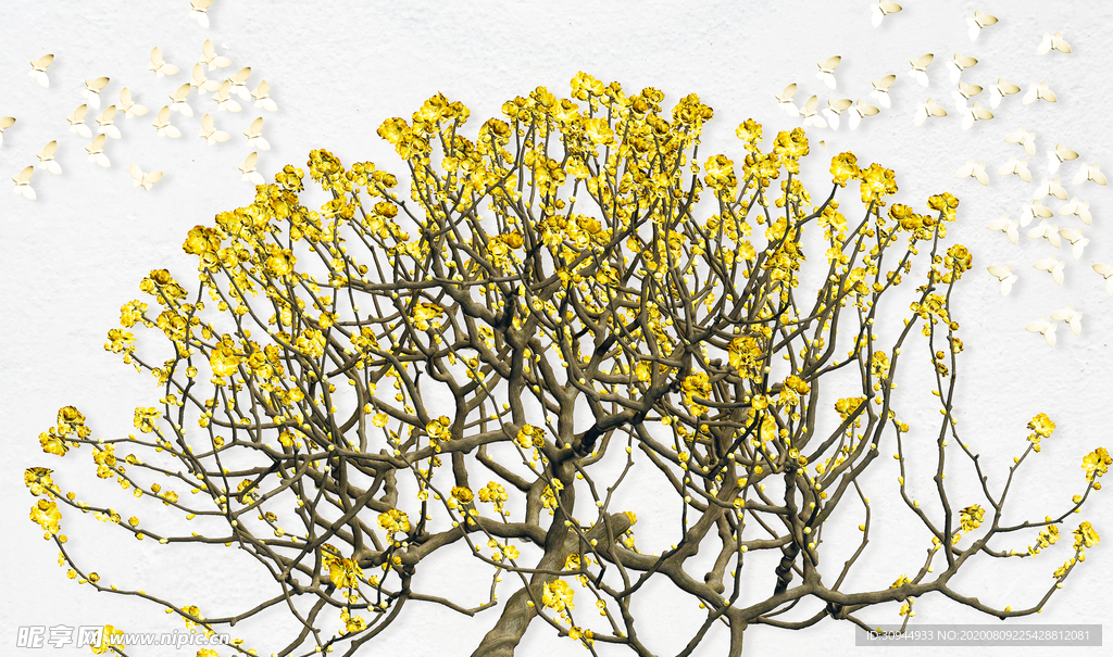 金色树枝装饰画