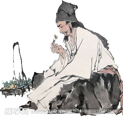 采药人物古风复古李时珍海报素材