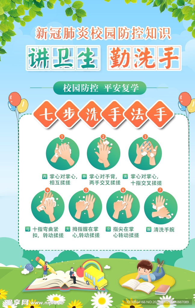 讲卫生勤洗手公益活动宣传展板