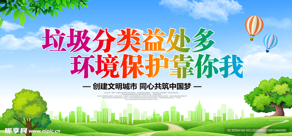 垃圾分类社会公益宣传展板