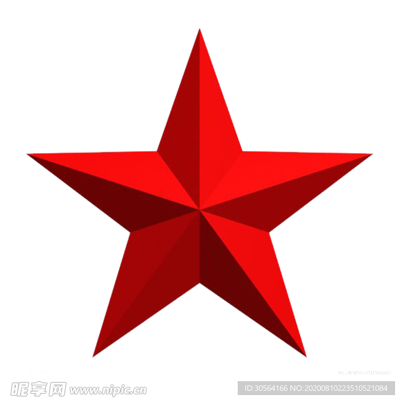 红色五角星立体标志海报素材