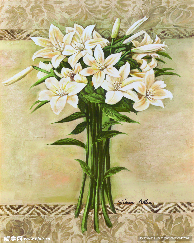 花束欧式装饰画