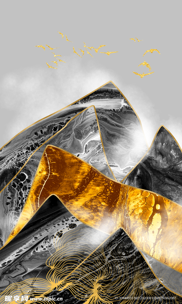 山脉抽象装饰画