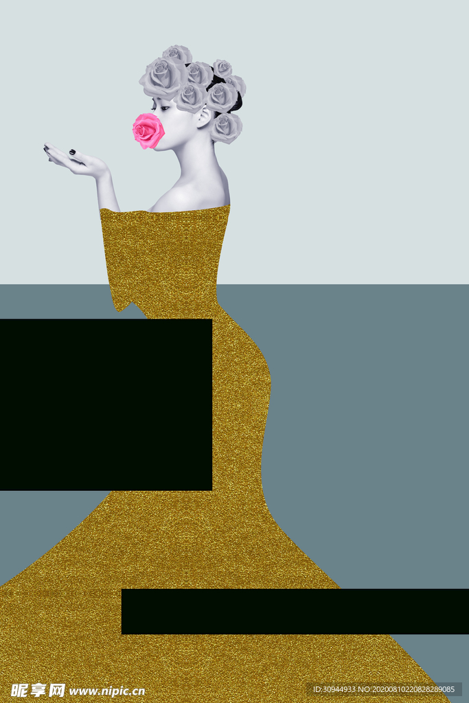 金泊人物装饰画