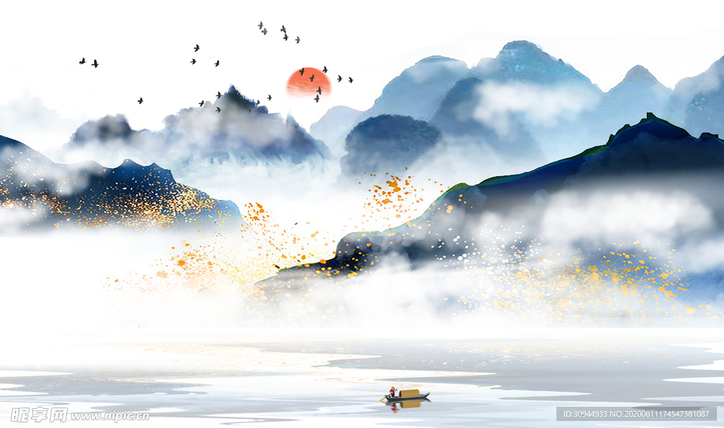 新中式玄关抽象装饰画