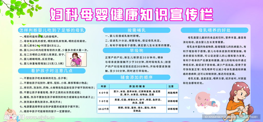 母乳喂养公益宣传展板素材