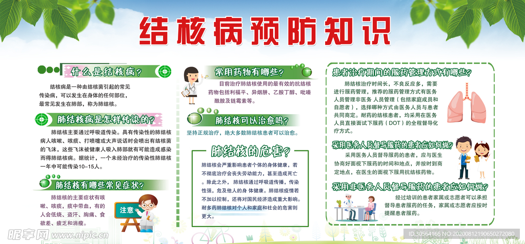 结核病预防公益宣传展板素材