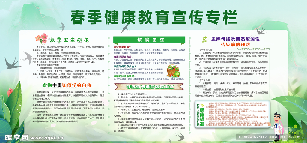 夏季健康公益宣传展板素材