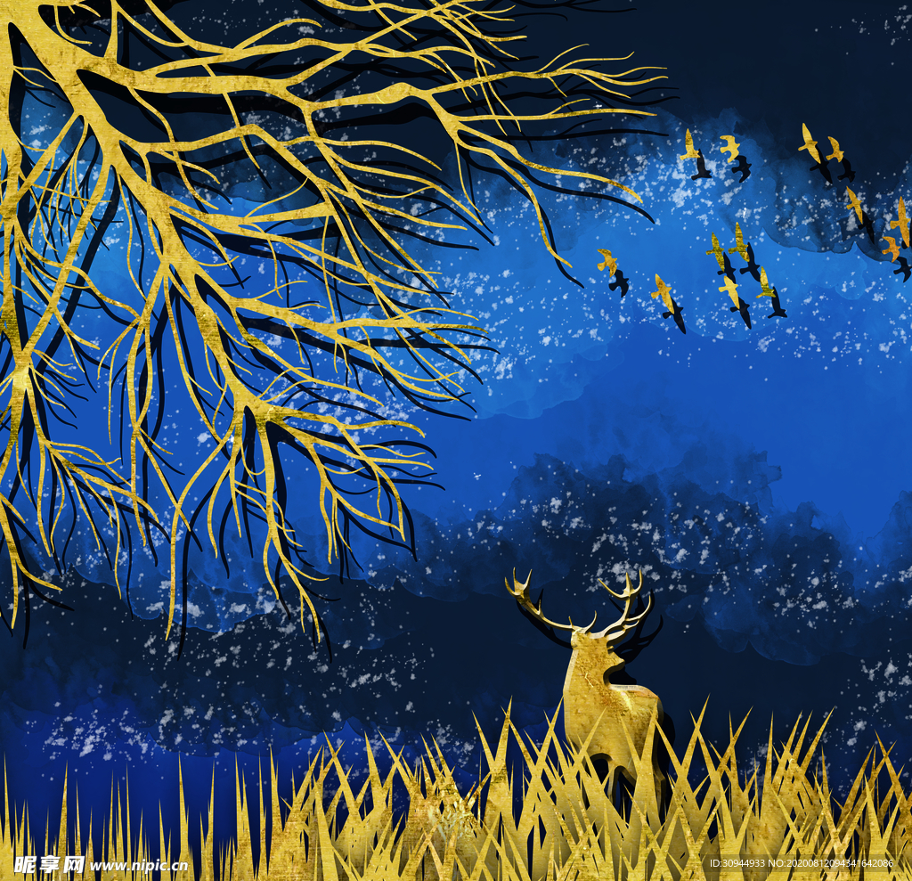 森林麋鹿客厅装饰画