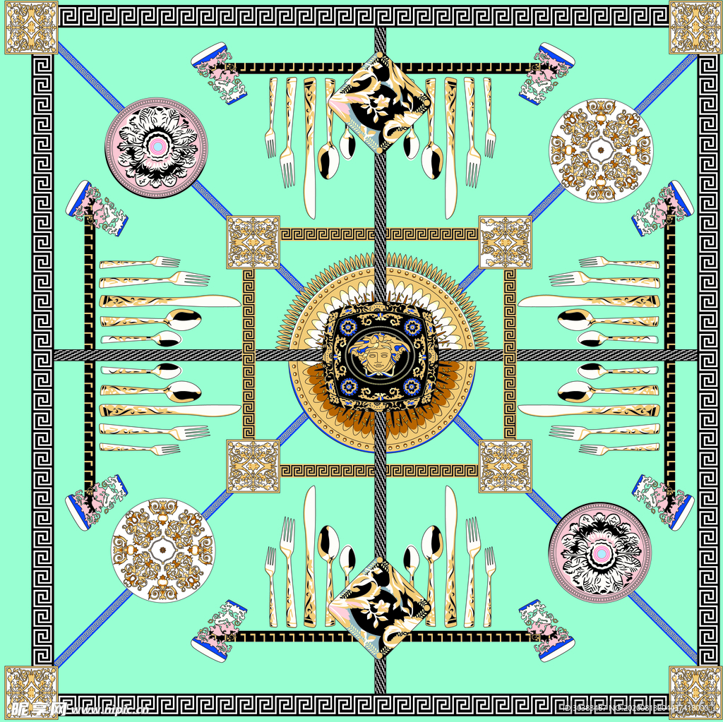 方巾 刀叉形状 大牌