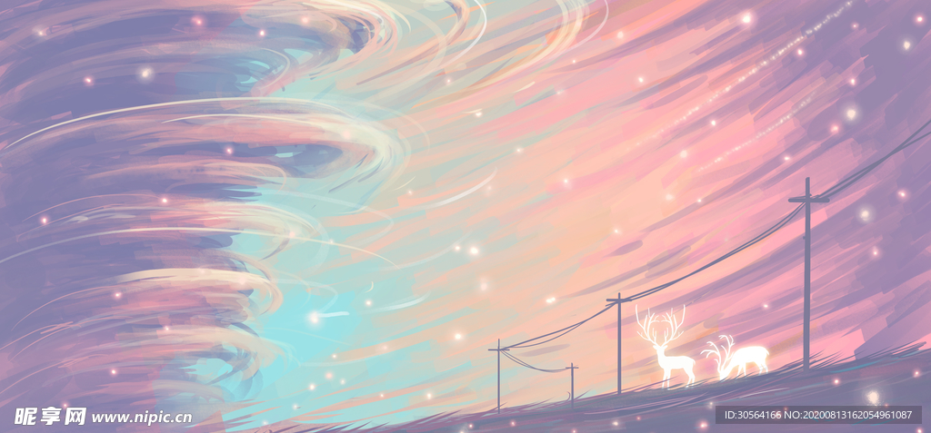 天空梦幻合成海报素材