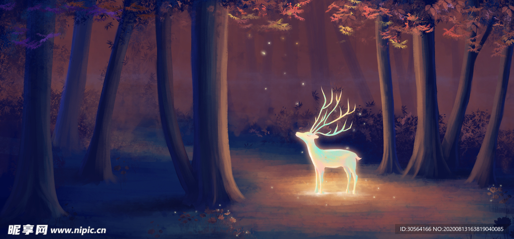 小鹿梦幻森林合成海报素材