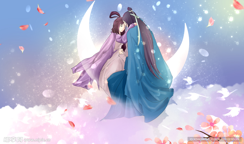 古风人物传统节日插画国风素材