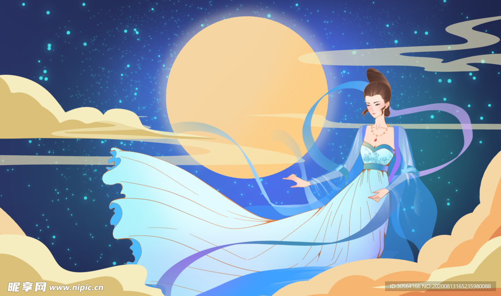 古风人物传统节日插画国风素材