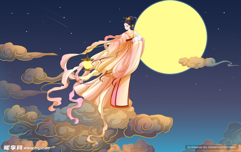 古风人物传统节日插画国风素材