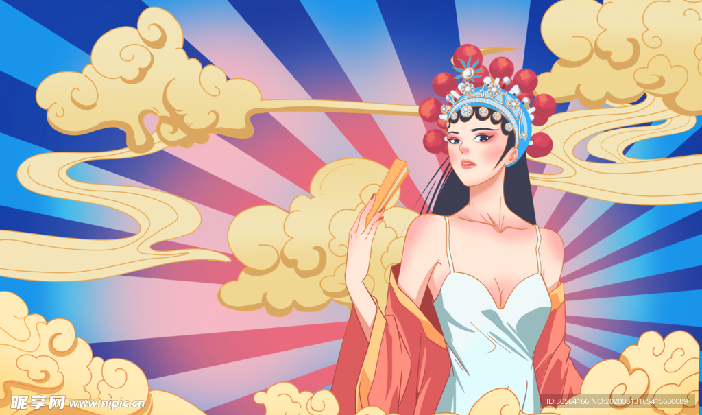 京剧国潮国风合成海报素材