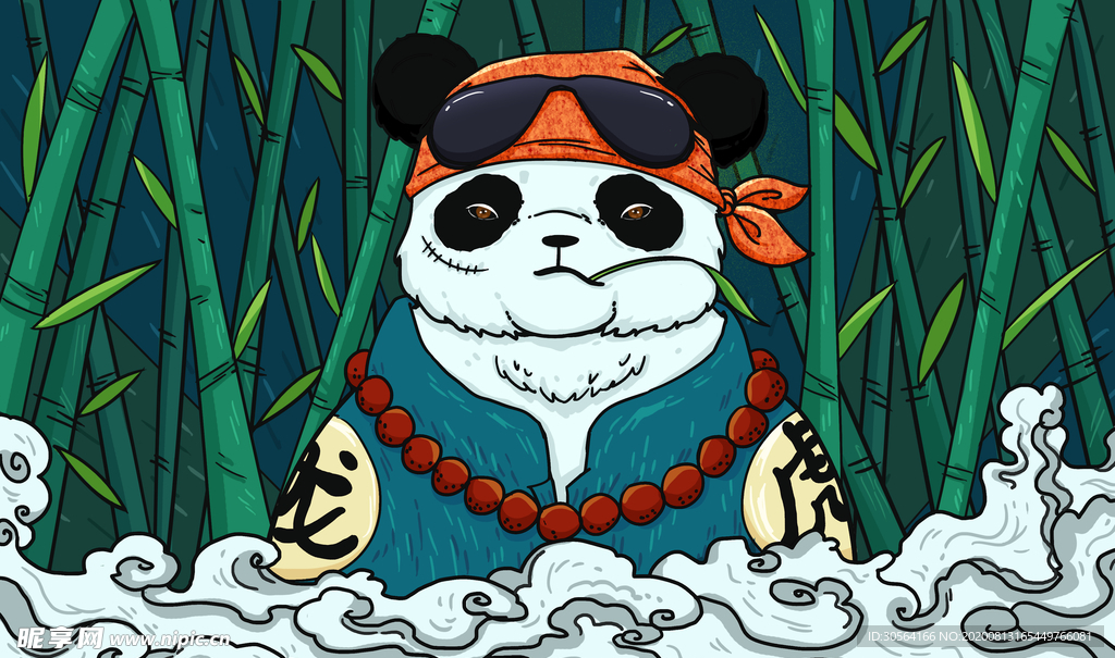 熊猫国潮国风合成海报素材