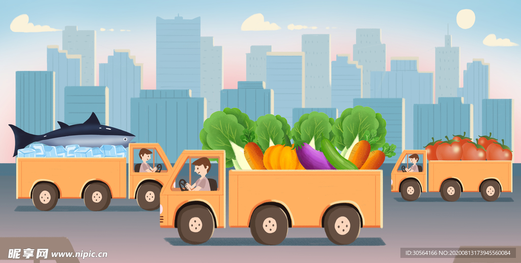 蔬菜海鲜水产运输宣传海报素材