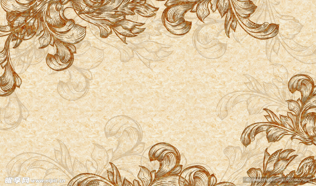 欧式花纹背景墙