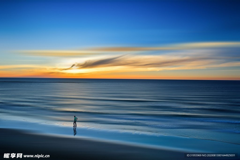 海滩 日出 图片