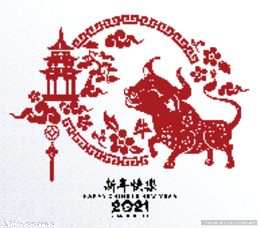 牛年剪纸