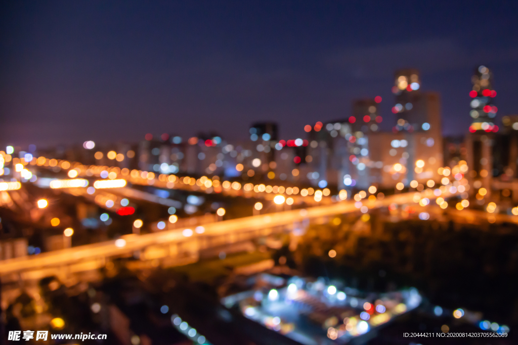 繁华的城市虚焦摄影