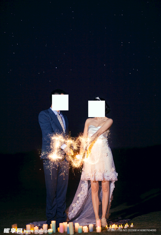 婚纱照 烟花素材 烟花设计 夜