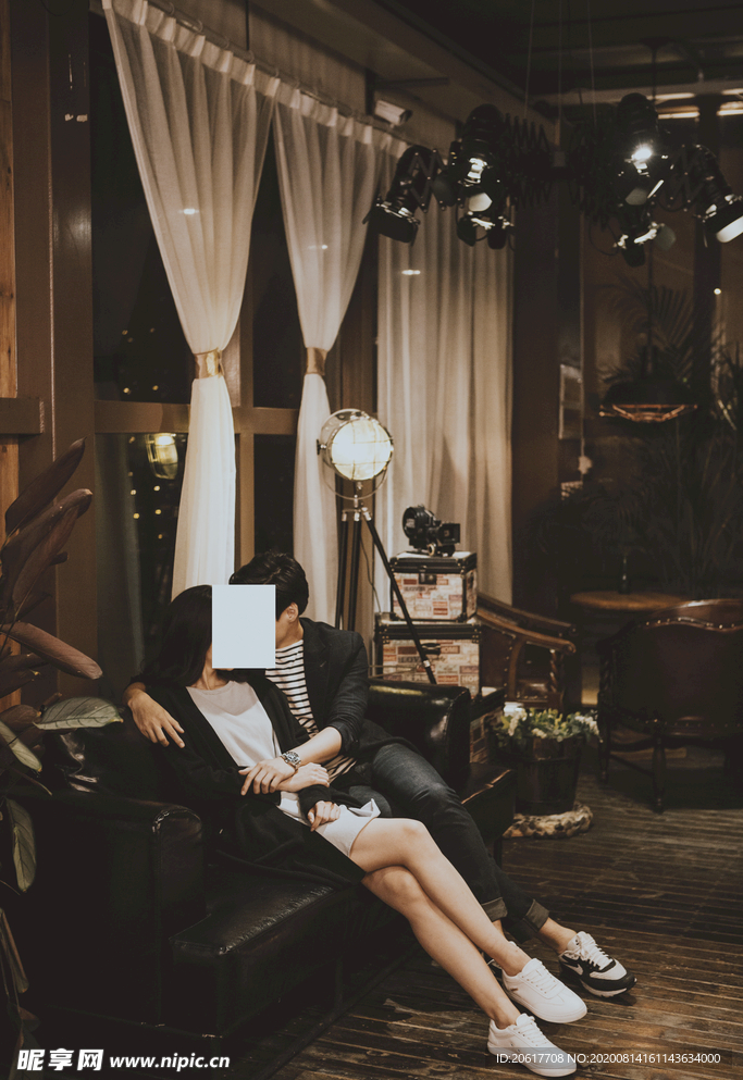 婚纱照 香草小镇 室内咖啡厅调