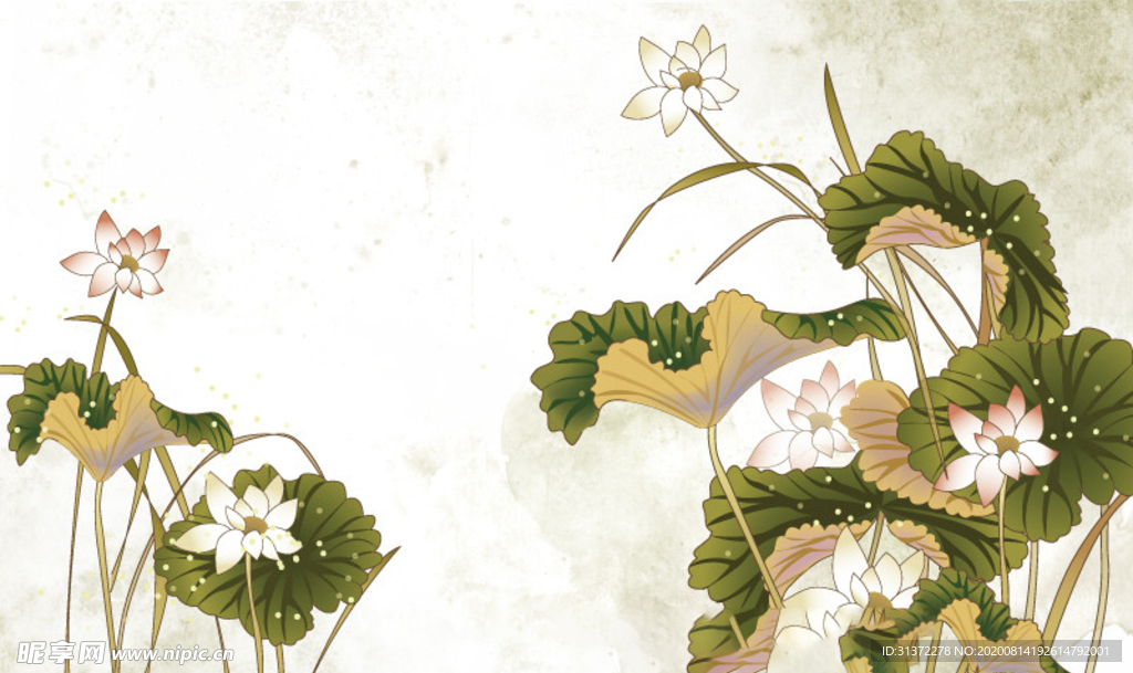 水墨风荷花图片