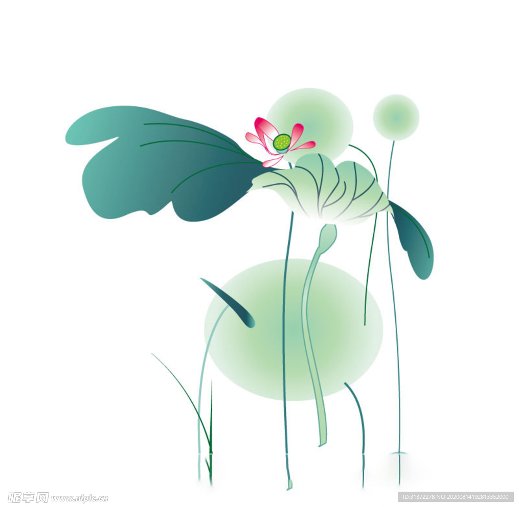 水墨风荷花图片