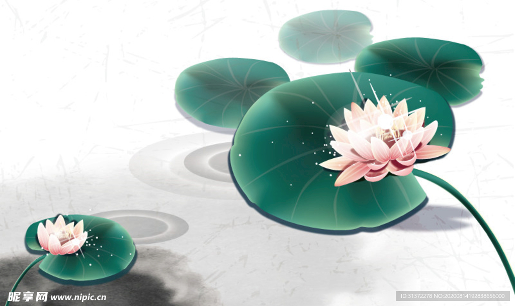 水墨风荷花图片