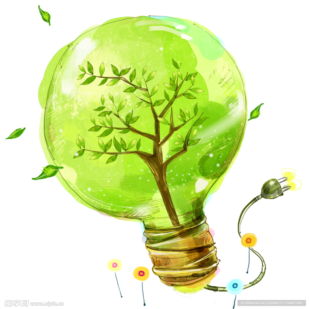 环保灯泡能源合成海报素材