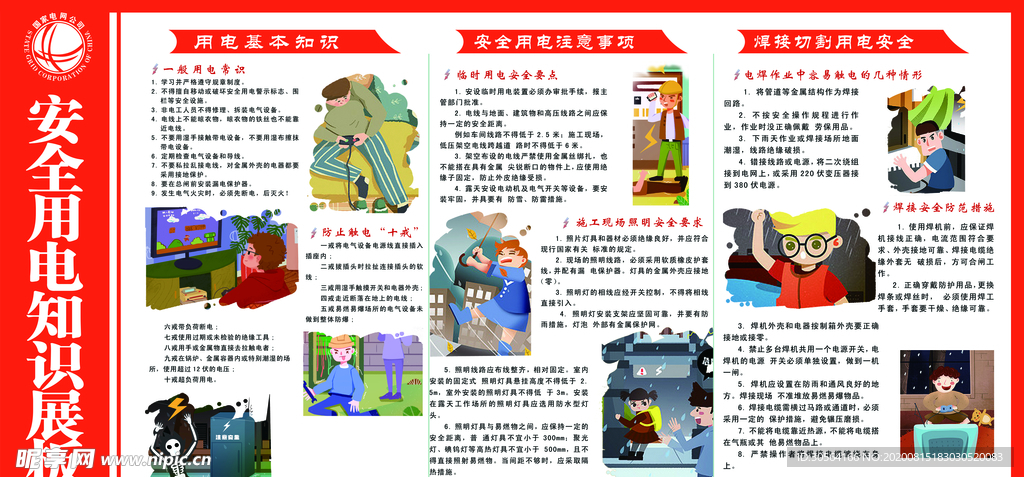 安全用电社会公益文化墙展板