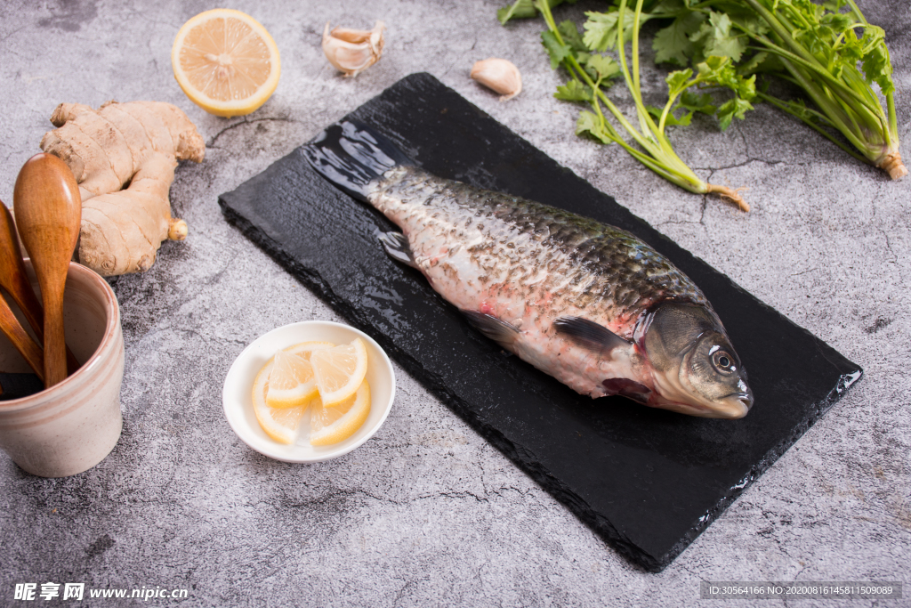 鱼美食食材餐饮合成背景素材