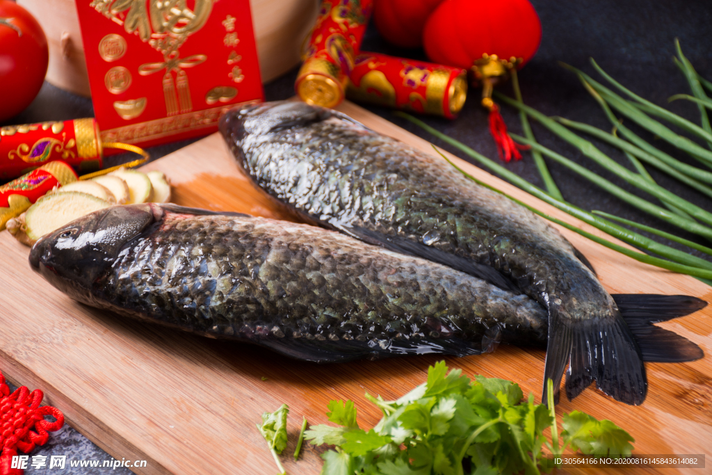 鱼美食食材餐饮合成背景素材